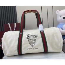 Gucci Large printed canvas duffle bag 816866 Off white canvas 2025