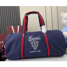 Gucci Large printed canvas duffle bag 816866 Dark blue canvas 2025