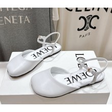 Loewe Campo calfskin leather mary janes sandals white 2025