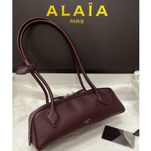 Alaïa LE TECKEL SMALL shoulder BAG IN LEATHER burgundy 2025