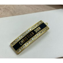 Dior Night Code Barrette Gold-Finish Metal, White Crystals and Black Lacquer 2025 