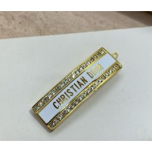 Dior Night Code Barrette Gold-Finish Metal, White Crystals and Latte Lacquer 2025