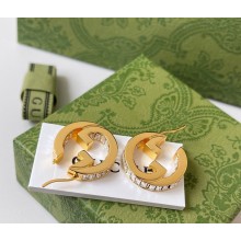 GUCCI gold-tone crystal hoop earrings 2025