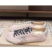 Golden Goose Women's Super-Star in pink suede with silver star 2025