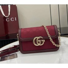 Gucci Go small shoulder bag 826761 Gucci Rosso Ancora red GG canvas Rosso Ancora red leather trim 2025