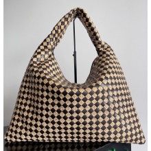 Bottega Veneta Large Hop Shoulder bag intrecciato raffia and leather beige/brown 2025