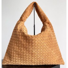 Bottega Veneta Large Hop Shoulder bag with Intrecciato craftsmanship in smooth suede  Dark praline 2025
