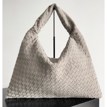 Bottega Veneta Large Hop Shoulder bag with Intrecciato craftsmanship in smooth suede Ecru 2025