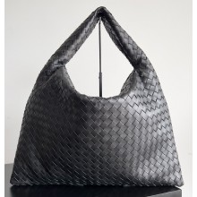 Bottega Veneta Large Hop Shoulder bag with Intrecciato craftsmanship in calf leather black 2025