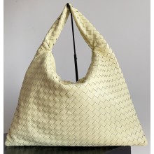 Bottega Veneta Large Hop Shoulder bag with Intrecciato craftsmanship in calf leather beige 2025
