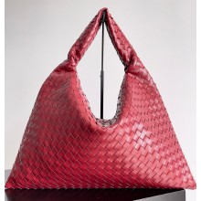 Bottega Veneta Large Hop Shoulder bag with Intrecciato craftsmanship in calf leather dark red 2025