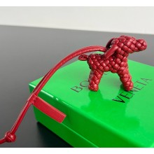 Bottega Veneta Dog Charm realised in Intreccio nappa leather burgundy 2025