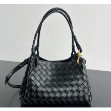Bottega Veneta medium Parachute Shoulder bag in supple Intrecciato leather black 2025