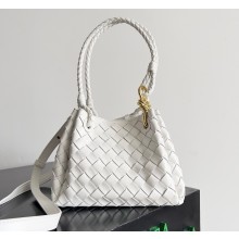 Bottega Veneta Small Parachute Shoulder bag in supple Intrecciato leather white 2025