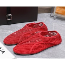 Alaïa SLIPPERS IN FISHNET OPTIC red 2025