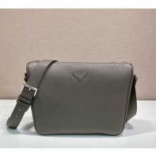 Prada Leather shoulder bag 2VH182 grey 2025