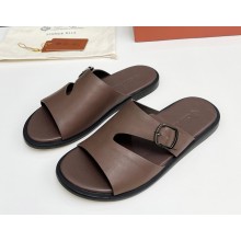 Loro Piana Pilat Walk Sandal Calfskin Azuki Beans 2025