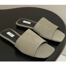 Toteme Velour-leather bandeau slides army green 2025