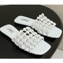 Toteme Braided-leather bandeau slides white 2025