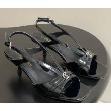 Louis Vuitton 1AGWWY 6AM Sandal Black Patent calf leather heel 4.5cm 2025