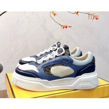 Fendi Force sneakers White, light blue and blue leather low-tops blue 2025
