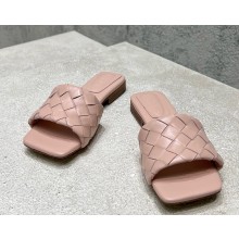 Bottega Veneta Parco Flat Mule sandal in soft Intrecciato leather light pink 2025
