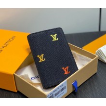 Louis Vuitton M13965 Pocket Organizer Gradient Orange LV Blason Denim 2025