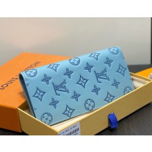 Louis Vuitton M14788 Brazza Wallet Sky Blue Monogram Shadow embossed calf leather 2025
