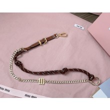 MIU MIU Leather, cord and metal trick 5TL510 Cognac/Tobacco 2025