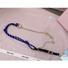 MIU MIU Leather, cord and metal trick 5TL510 Black/Baltic Blue 2025