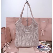 MIU MIU IVY sequin mesh bag 5BG231 Powder Pink 2025