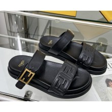 Fendi Feel Black nappa leather slides 2025