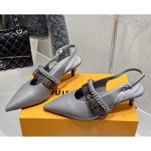 Louis Vuitton 1AHL03 LV Vibe Slingback Pump Gray Lambskin 2025