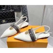 Louis Vuitton 1AHNAN LV Vibe Slingback Flat Ballerina white Lambskin 2025