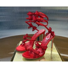 Rene Caovilla Satin Bow-Embellished Sandals 95 red 2025