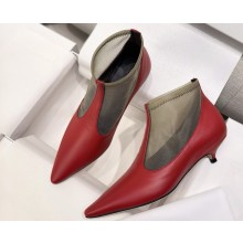 The Row Bootie Mesh and Leather Scarlet 2025