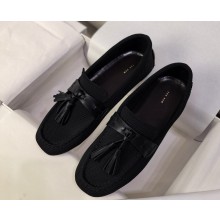 The Row loafer Flyknit fabric black 2025