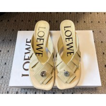 Loewe Toy Panta toe post sandal in lambskin Oat Milk 2025