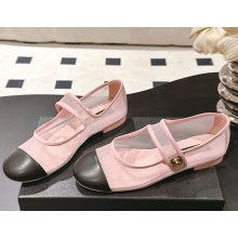 Chanel mary janes mesh & calfskin black & light pink 2025