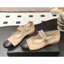 Chanel mary janes mesh & calfskin black & beige 2025