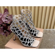 Sergio Rossi  Mermaid crystal-embellished cage pumps nude heel 10cm 2025