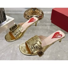 Roger vivier Viv' Canard leather mules gold 2025
