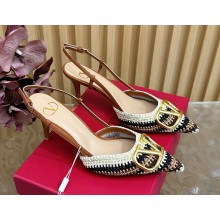 Valentino Garavani Slingback pumps in cotton and metallic thread with crochet embroidery 80mm MULTICOLOR 2025