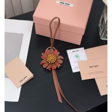 MIU MIU Trick leather keyring 5TL525 Cognac/Copper 2025