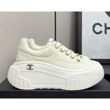 Chanel sneakers platform calfskin ivory 2025