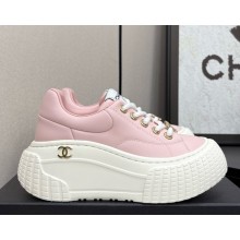 Chanel sneakers platform calfskin light pink 2025