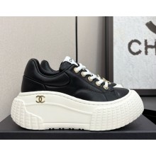 Chanel sneakers platform calfskin black 2025