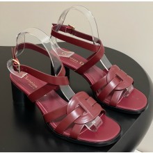 Dior D-Club Sandal burgundy Calfskin heel 5.5cm / 8cm 2025