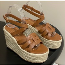 Dior D-Club Wedge Sandal Camel Calfskin heel 9.5cm 2025