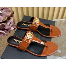 Versace Medusa Biggie sandals brown patent calf leather 2025